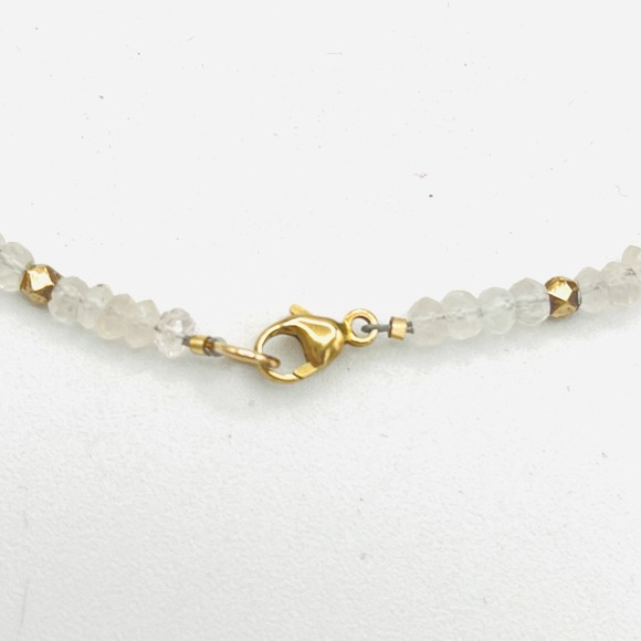 Sundance Catalog Moonstone Bracelet Sterling Silver 18k Gold Plated 7.5" White - Picture 5 of 7
